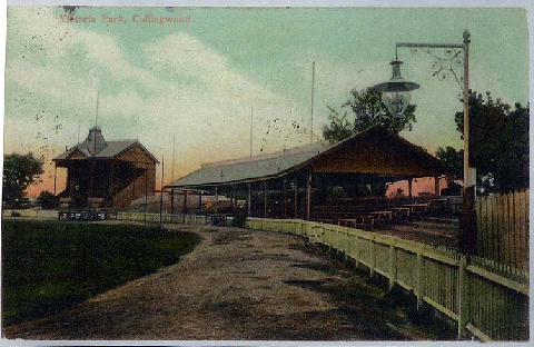A view from the Abbot Street wing across the Ladies to the original grand stand before its relocation (1900s).