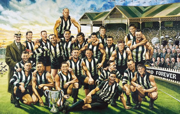 A painting of 'The Team of the Century' by Jamie Cooper.