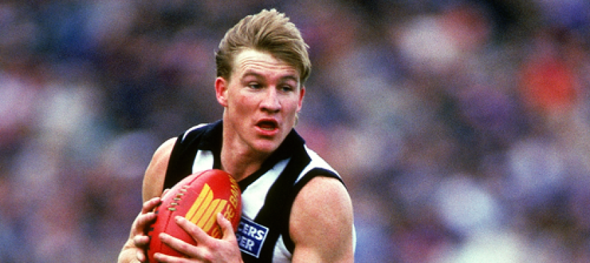 Nathan Buckley in action during the 1995 AFL season.