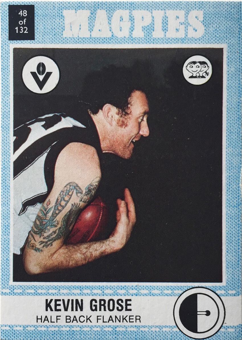 Kevin Grose features on a Scanlens footy card in 1976.